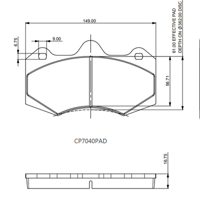 7040 Caliper And Brake Pad Friction Surface 55 For Street Driving